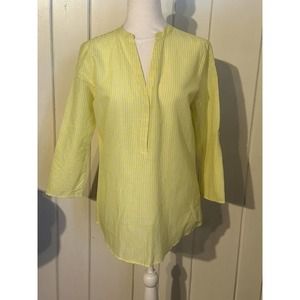 Women’s Vilagallo Yellow/Green Animal Print Blouse Size 38 Gold Stripes